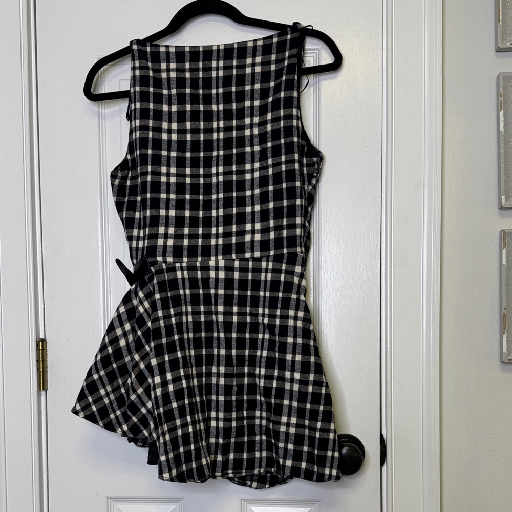 🍁🍂 NWOT Zara Plaid Mini Dress – Black & White Plaid - Picture 9 of 11